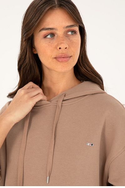 U.S. Polo Assn. Women's Open K Brown Hooded Sweatshirt