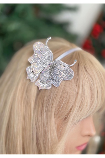 QUEEN AKSESUAR Cristal de lux, gri argintiu, fluture cu aripi, logodnă, invit...