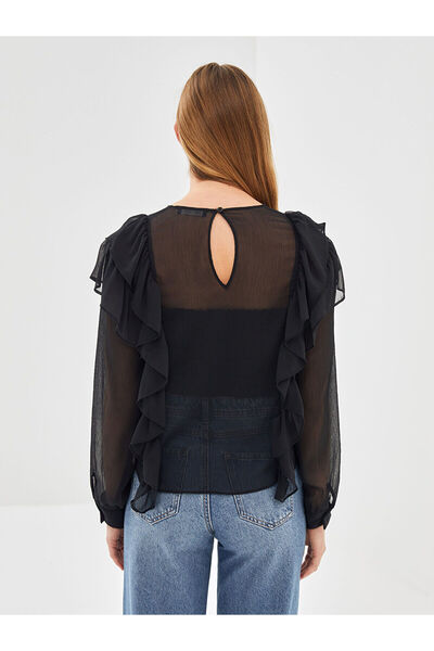 LC Waikiki Black Crew Neck Women's Blouse