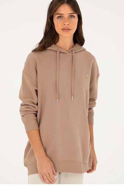 U.S. Polo Assn. Women's Open K Brown Hooded Sweatshirt
