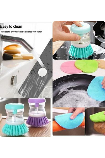 nicetohave Silicone Dishwashing Brush with Practical Reservoir and No Burnout - Water Absorbent Faucet Edge Mat