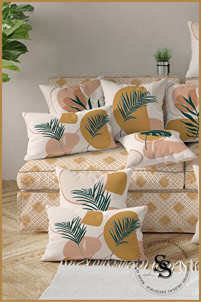 SasoHome Wild Leaves Tropical - (підходить для будь-якого крісла) 4-комплект цифрового друку чохлів для подушок