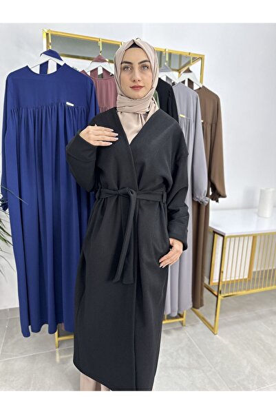 erasra class Black Stamped Coat - Shoulder Day Gift, Baglama Model