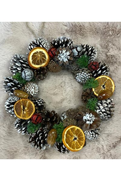 Marrone زخرفة باب البرتقال السنة الجديدة زخرفة الطاولة