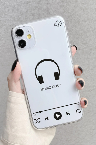 3GEN CASE İphone 11 Uyumlu Musıc Only Desenli Şeffaf Silikon Kılıf