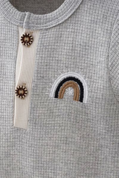 DEFNADA Waffle Rainbow Embroidered Baby Boy Jumpsuit