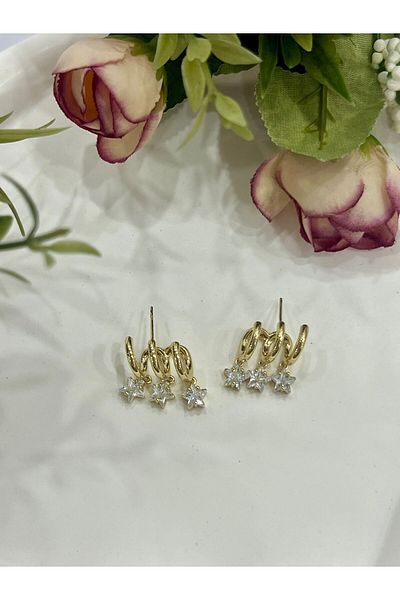 XUPING JEWELRY Triple Appearance Steel Earrings with Star Stone
