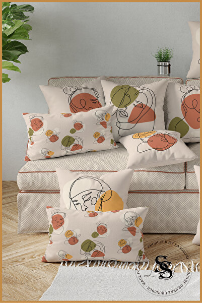 SasoHome Жіночий портрет, візерунок 4-х цифрових друкованих чохлів для подушок