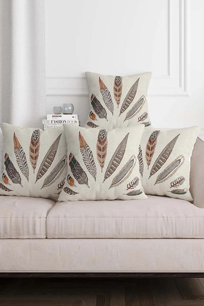 enc home Set of 4 Shaggy Cushions