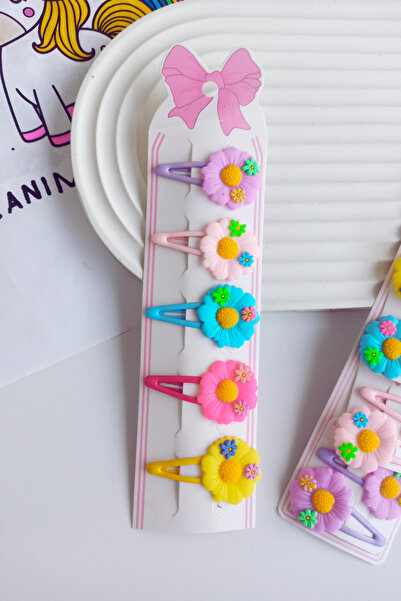 Nisankids Renkli Papatya Çıtçıt Toka 5 Adet