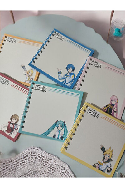 nihonwosekai 6 قطعة هاتسون ميكو الملونة PjSekai مشروع Sekai 8x8 سنتيمتر أنيمي صغير دوامة المفكرة