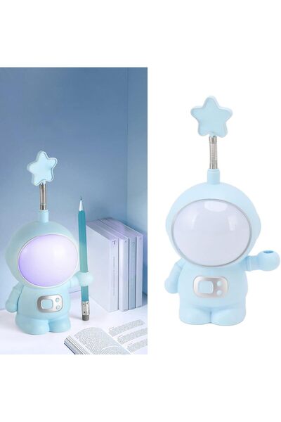 YARENKİDS Astronot Tasarımlı Gece lambası Kalemtraş Özellikli-Mavi Pembe Beyaz