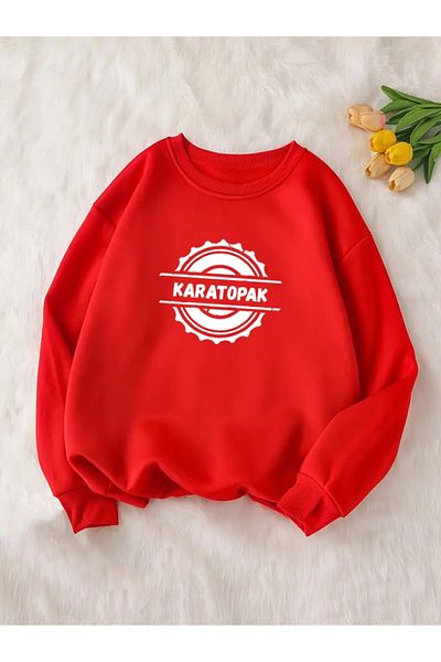 Karatopak Hanorac oversize unisex cu decolteu cu imprimeu
