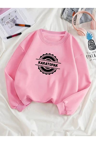 Karatopak Hanorac oversize unisex cu decolteu cu imprimeu