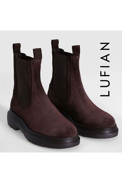 Lufian 112230216   Nelson Casual Ανδρικές Δερμάτινες Μπότες Καφέ