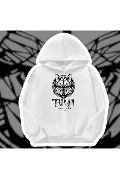 FULL TOLERANCE Turan Bozkurt Baskılı Beyaz Kapüşonlu Sweatshirt
