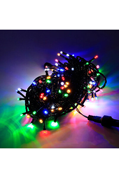 pazariz Yılbaşı Noel Işığı 20 Metre Siyah Kablo 200 Led Işık Lamba Su Geçirme...