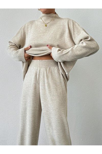 Shineofb Women's Knitwear Stylish Comfortable Daily Sports Set