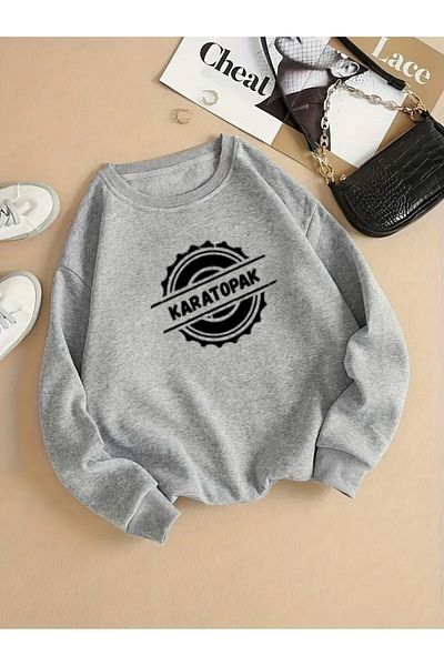 Karatopak Hanorac oversize unisex cu decolteu cu imprimeu