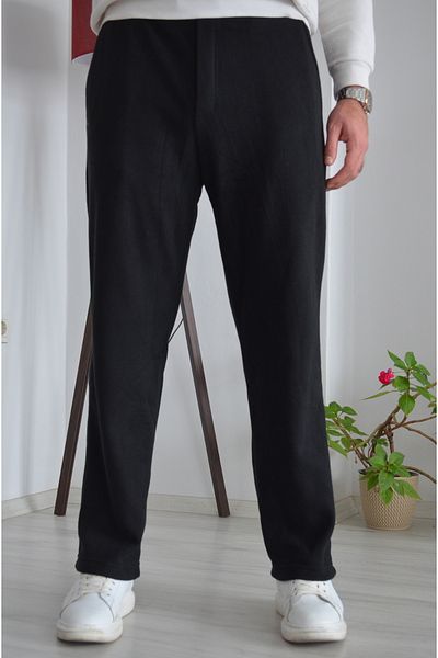 Mind Clothes Black Winter Semi Plush Baggy Pants