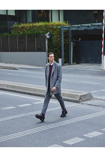 Koton Stamped Slim Fit Coat - Pocket Detailed