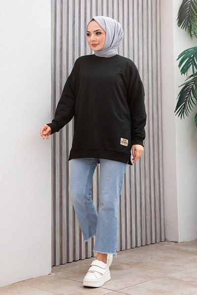 Nisa Luxury Boutique Crew Neck Above Knee Tunic/Sweatshirt
