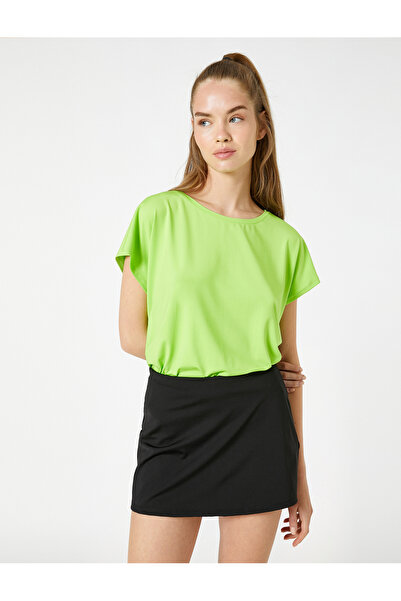 Koton Basic Sports T-Shirt Crew Neck Bat μανίκι