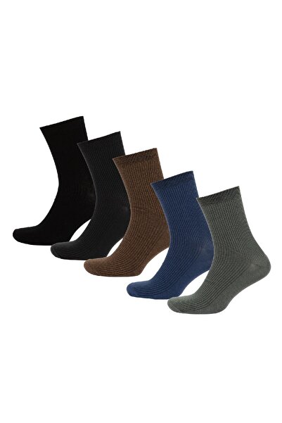 DeFacto Șosete confortabile din bumbac elastic din 5 piese pentru bărbați C67...