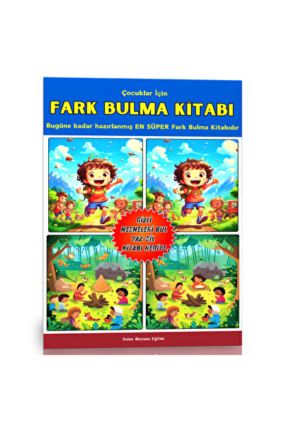 Enine Boyuna Eğitim Çocuklar İçin Fark Bulma Kitabı (Gizli Nesneleri Bulma YA...
