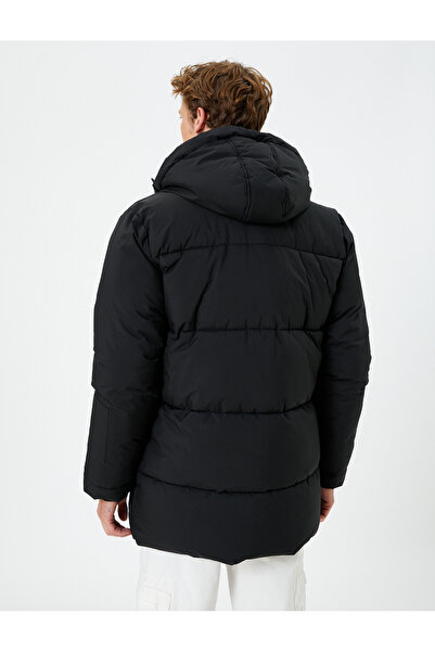 Koton Pufferjacke mit Kapuze, Tasche, Reißverschluss, Druckknopf