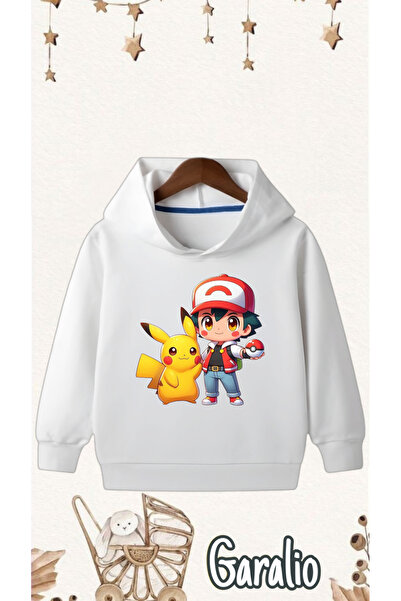Garalio سويت شيرت بقلنسوة للأطفال مطبوع عليه بيكاتشو