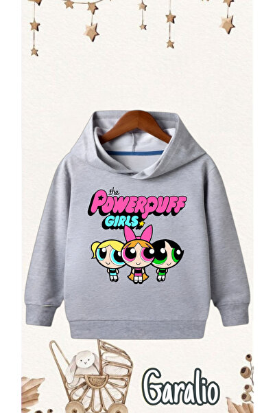 Garalio سويت شيرت بقلنسوة مطبوع للأطفال من POWERPUFF GIRL