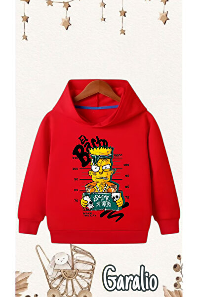 Garalio سويت شيرت أطفال بغطاء للرأس مطبوع عليه EL BARTO SIMPSON