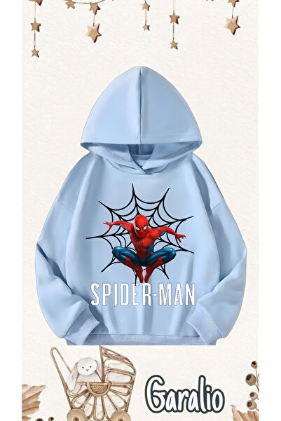 Garalio سويت شيرت بغطاء للرأس مطبوع عليه SPIDER MAN للأطفال