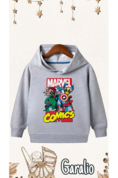 Garalio سويت شيرت بغطاء للرأس مطبوع عليه مارفل للأطفال
