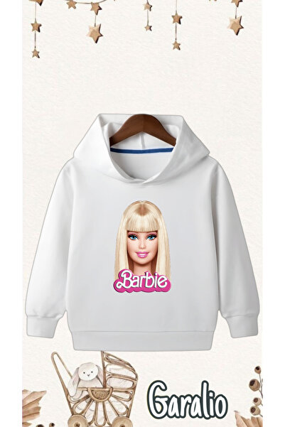 Garalio سويت شيرت بناتي بغطاء للرأس مطبوع عليه Barbi