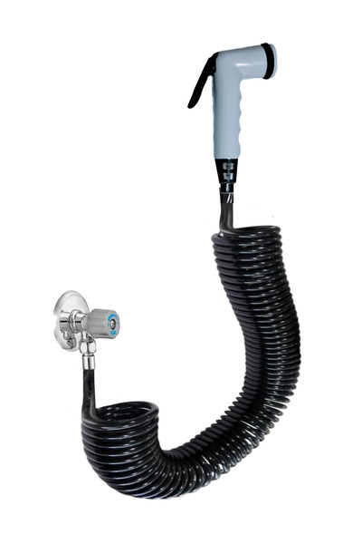 PLASYAY Spiral Şattaf (Bide) Başlıklı Taharet Matik 1/2 Bağlantılı  Siyah Inc...