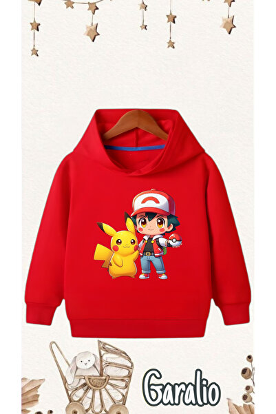 Garalio PİKACHU BASKILI KAPÜŞONLU ÇOCUK SWEATSHİRT