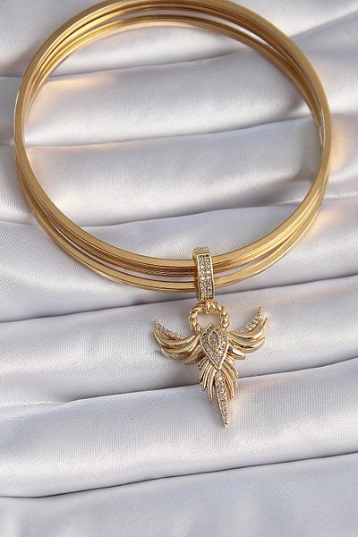 Skygo Brass Zircon Stone Detailed Phoenix Model - Ajda Charm Tj-Bc1005