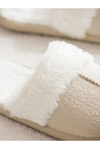 LC Waikiki LCW STEPS Kahverengi Pelüş Kadın Ev Terliği