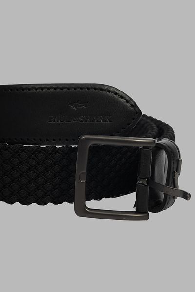 PAUL&SHARK Men's Adjustable Logo Casual Black Belt 14316002 -011