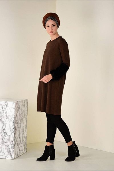 Alvina Wool Detailed Tunic with Sleeves 4582