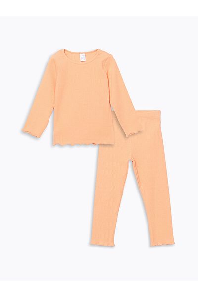 LC Waikiki LCWK Baby-Pyjama-Set mit Rundhalsausschnitt und langen Ärmeln