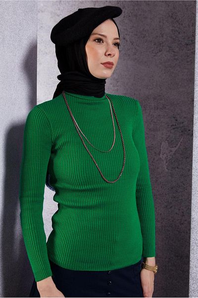 TRENDTESETTÜR ΓΥΝΑΙΚΕΙΟ ΠΡΑΣΙΝΟ (BENETTON) ΠΛΕΚΤΟ ΠΟΥΛΟΒΟΥΛΑ T 6408