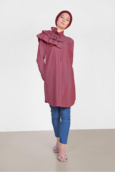 Alvina Coat Detail Cotton Tunic 4399