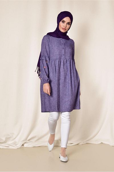 Alvina Flywheel Embroidered Tunic - 4986