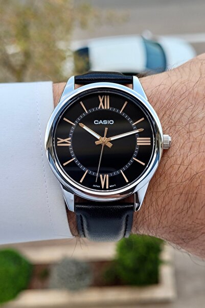 Casio Case Metalic Cord Black Color Men's Wristwatch