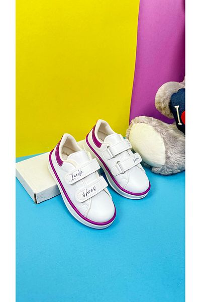 Nstil Zilnic Băieți Fete Pantofi sport alb mov Detaliu cu cusături cu velcro Talpă groasă Pantofi sport confortabili ușori 525pf