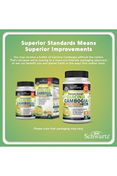 BioSchwartz Garcinia Cambogia 1500mg HCA - Appetite Suppressant & Fat Burner - 90 Capsules