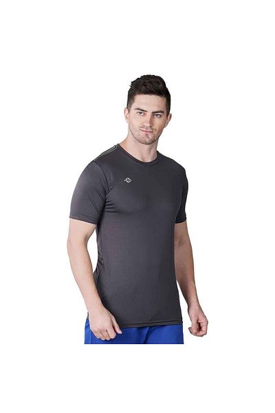 Nivia Hydra Fitness Jersey (DARK GREY, MEDIUM) | Polyester, Rapid Drying, Regular Fit